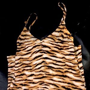 Forever 21 tiger print mini thigh slit dress